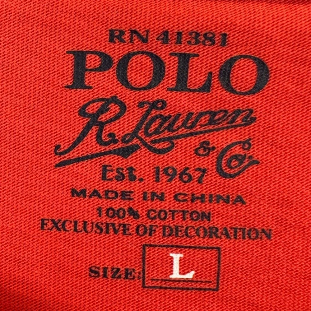 Polo Ralph Lauren T-Shirt Mens Large Red Pocket Tee Lime Green Pony Short Sleeve